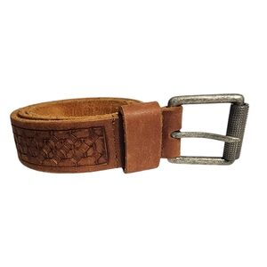 TOPMAN Genuine Leather Belt, S-M(US size), Brown